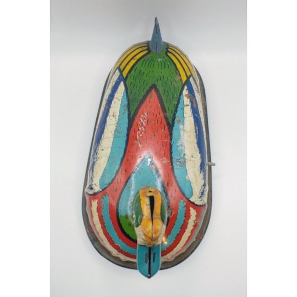 Rare Pre-War Antique Lindstrom Tin Lithograph Wind Up Duck Metal Colorful - Picture 6 of 6